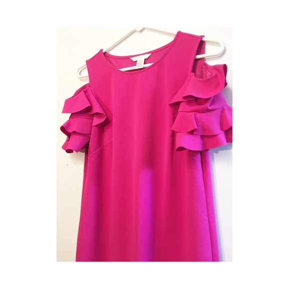 London Times Pink Crepe Ruffle Dress - Picture 5 of 8